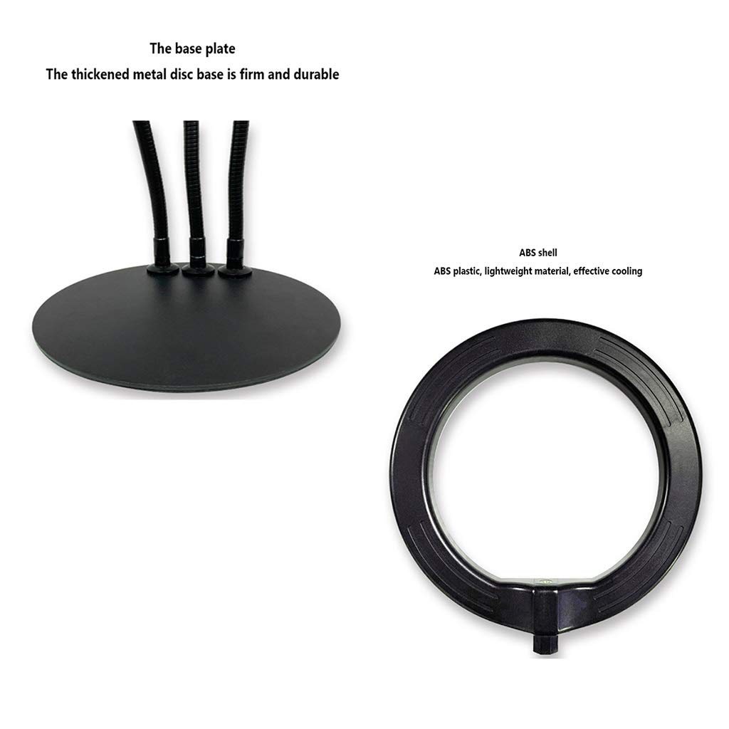 QFFL LED Ring Light with Adjustable Phone Holder & Tripod Stand - Dimmable 3 Light Modes, 10 Brightness Levels, USB Powered - Perfect for Live Streaming, YouTube Videos, TikTok Content Creation & Photography
