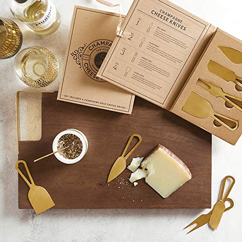 Santa Barbara Design Studio Champagne Gold Cheese Knives Set - Elegant Stainless Steel Cheese Slicer for Parties, Weddings & Charcuterie Boards - Perfect for Entertaining & Gourmet Cheese Tasting
