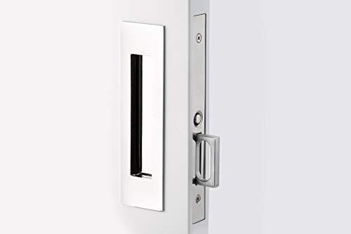 Emtek Narrow Modern Rectangular Pocket Door Mortise Lock Set - Oil Rubbed Bronze Finish for Home & Office Privacy Doors