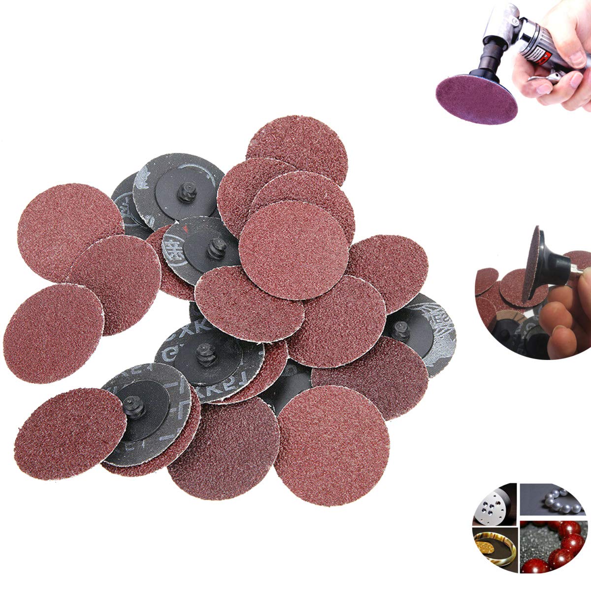 35pcs 3 Inch 80 Grit Sanding Discs - Aluminum Oxide Abrasive Discs for Surface Prep, Stripping, Grinding & Polishing - Perfect for Wood, Metal & Paint Removal - DIY & Professional Use