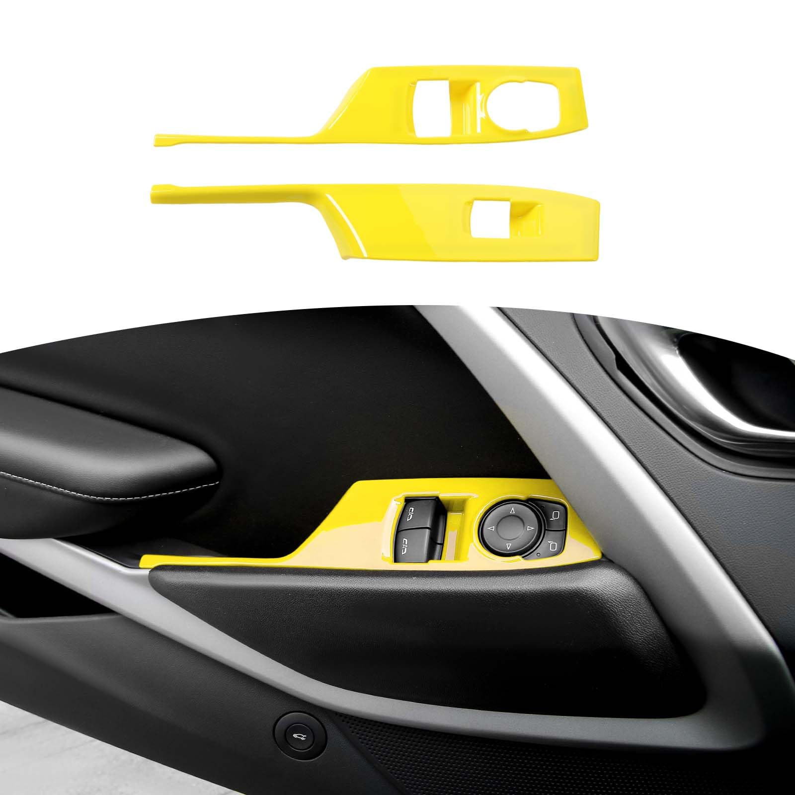 RT-TCZ Yellow Power Window Switch Panel for Chevy Camaro 2017-2024 - Interior Upgrade