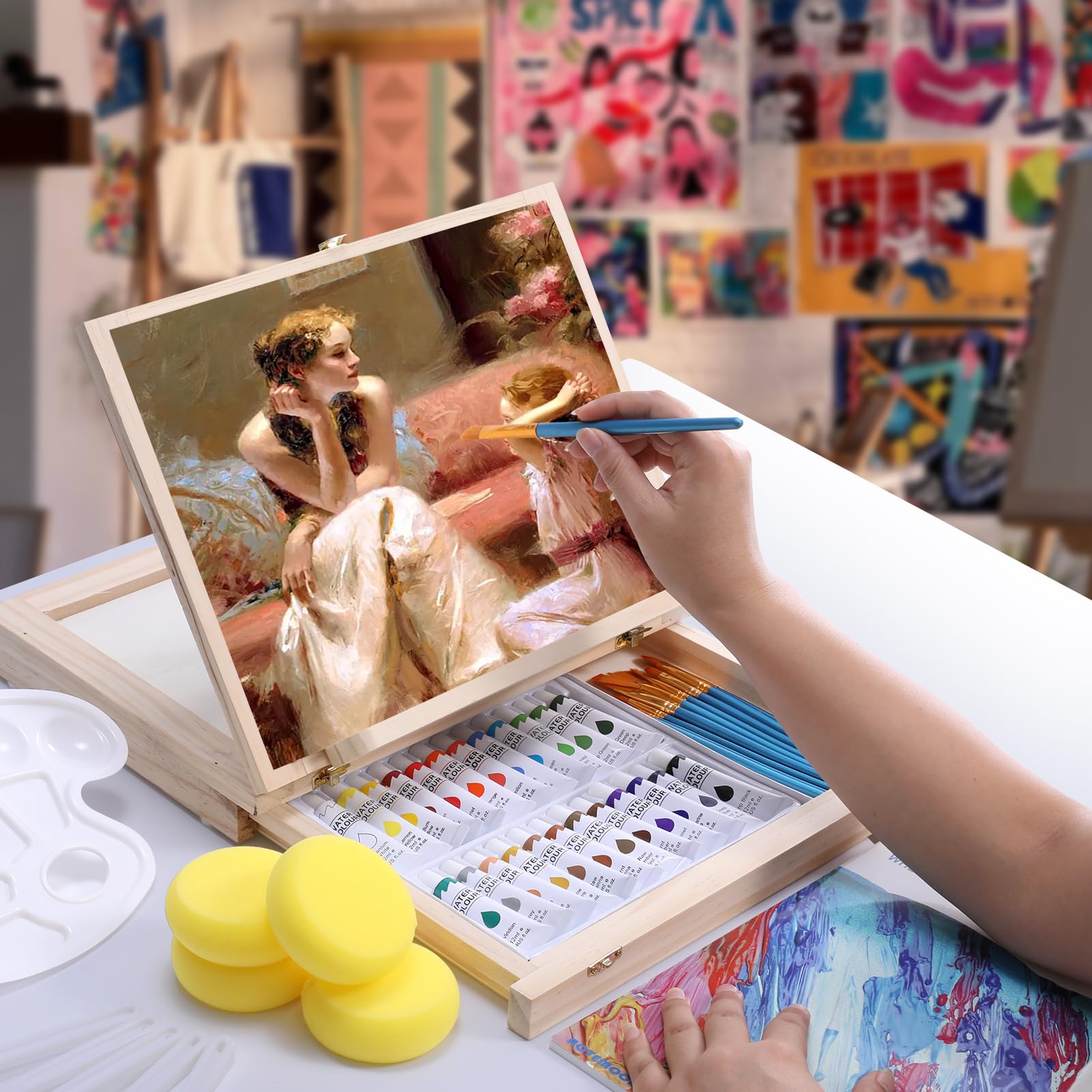 Premium Kids Watercolor Paint Set - 48-Piece Art Supplies Kit for Beginners, Boys & Girls | Drawing, Sketching & Crafting | Perfect Gift for Teens & Young Artists | Ideal for School Projects, DIY Art & Home Creativity