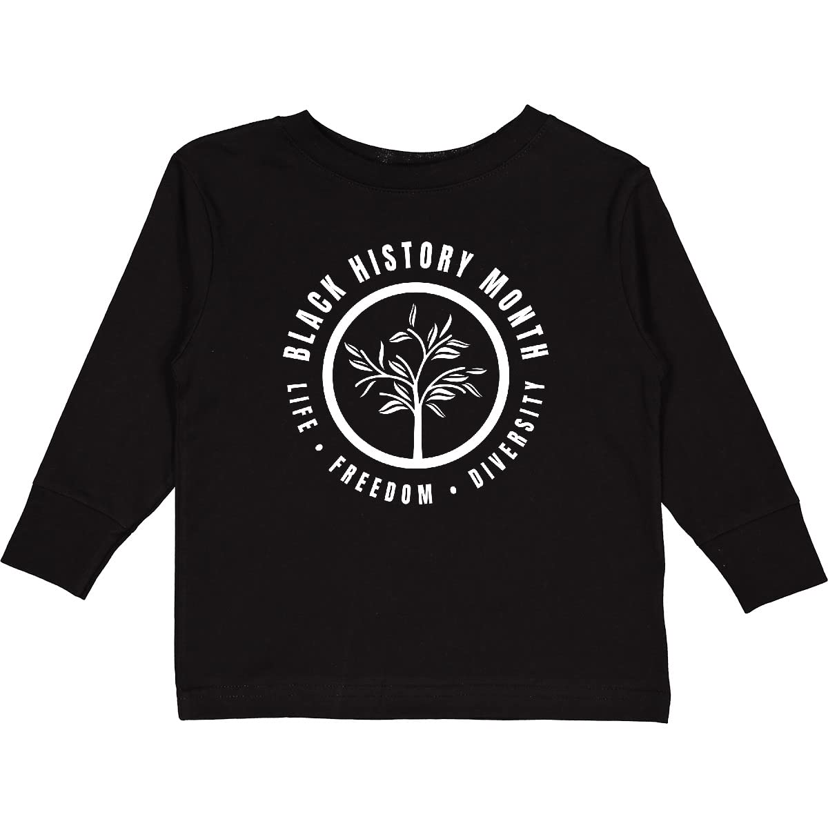 Inktastic Life Freedom Diversity Black History Month Toddler Long Sleeve T-Shirt - Comfortable Cotton Shirt for Kids, African American Pride Apparel, Perfect for School, Celebrations & Everyday Wear