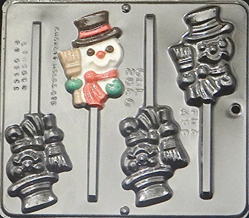 Snowman Lollipop Chocolate Candy Mold for Christmas Baking - DIY Holiday Treats & Party Favors