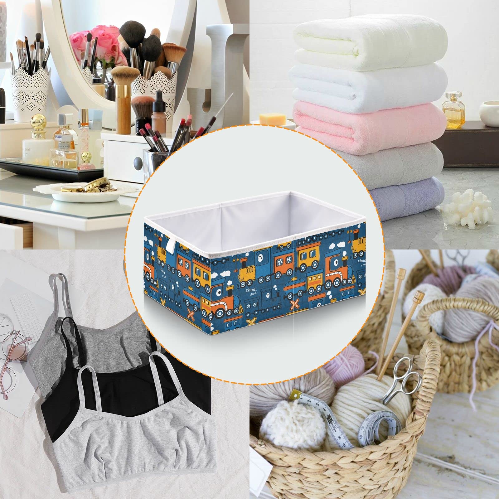 Ollabaky Collapsible Waterproof Fabric Storage Cube - Colorful Ladybug Design, Toy Bin & Clothes Organizer for Shelves, Drawers, Closet | Perfect for Kids Room, Nursery, Playroom & Home Organization