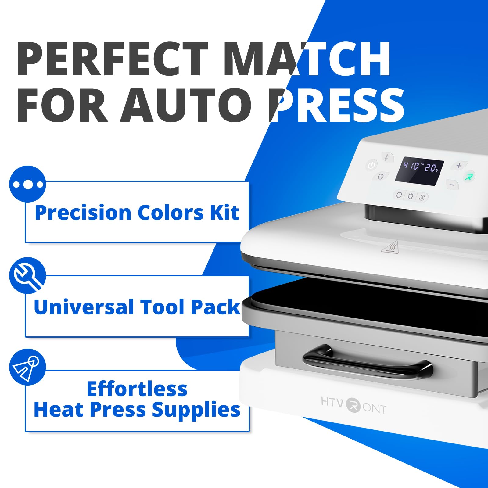 HTVRONT 55-Piece Heat Press Accessories Kit for 15x15 Heat Press Machines - Includes Vinyl, Sublimation Paper, Tools & Heat Press Mat - Perfect for T-Shirt Printing, DIY Crafts & Cricut EasyPress Projects