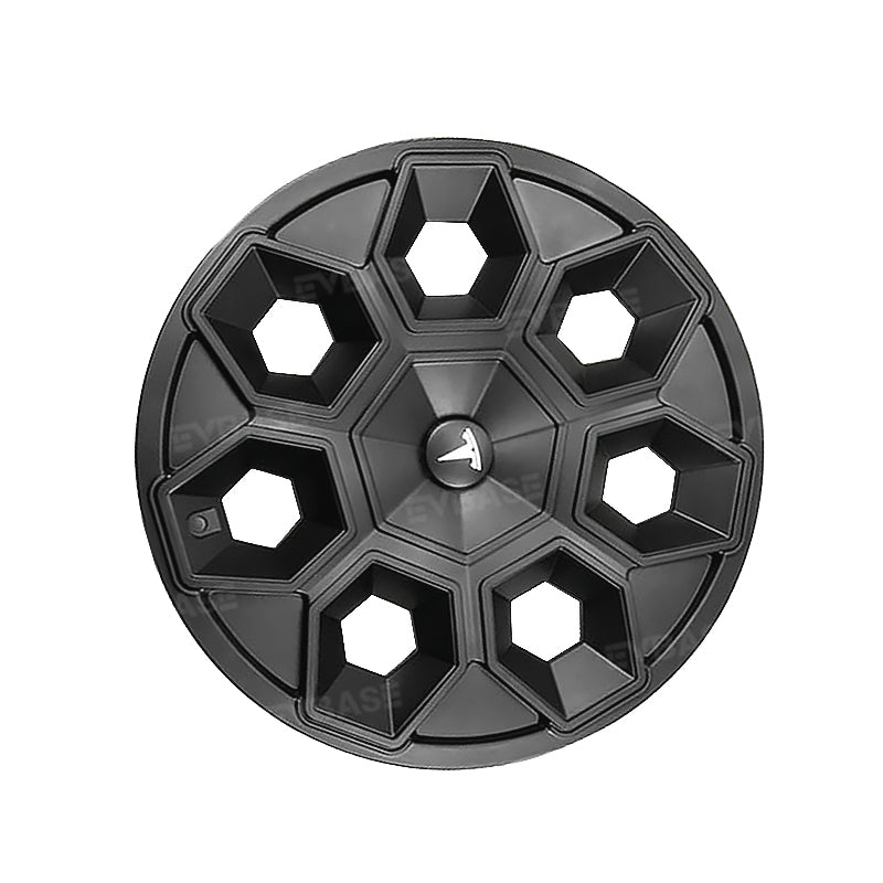 Tesla Model Y 19-Inch Hex Wedge Wheel Covers - Matte Black Honeycomb Hubcaps with Rim Protector | Stylish & Durable Alloy Wheel Covers for Enhanced Protection & Performance | Perfect for Daily Commute, Road Trips & Car Customization