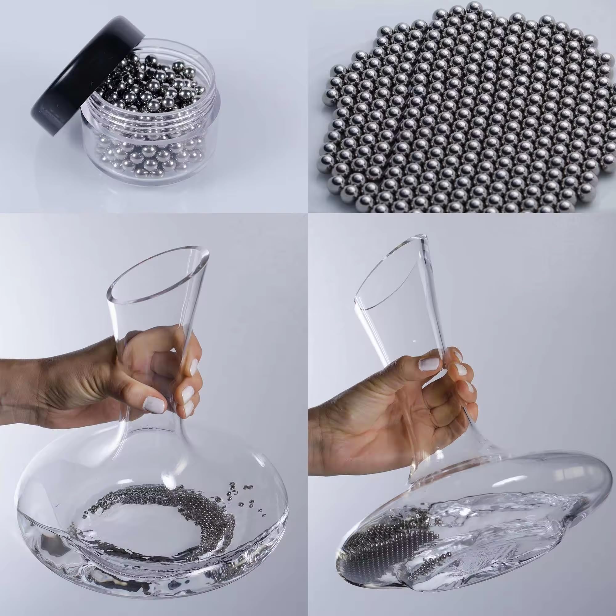 400PCS Stainless Steel Wine Decanter Cleaning Beads - Reusable 304 Stainless Steel Cleaning Balls for Glass Bottles, Carafes & Vases - Perfect for Home Bar, Restaurant, and Wine Enthusiast Use