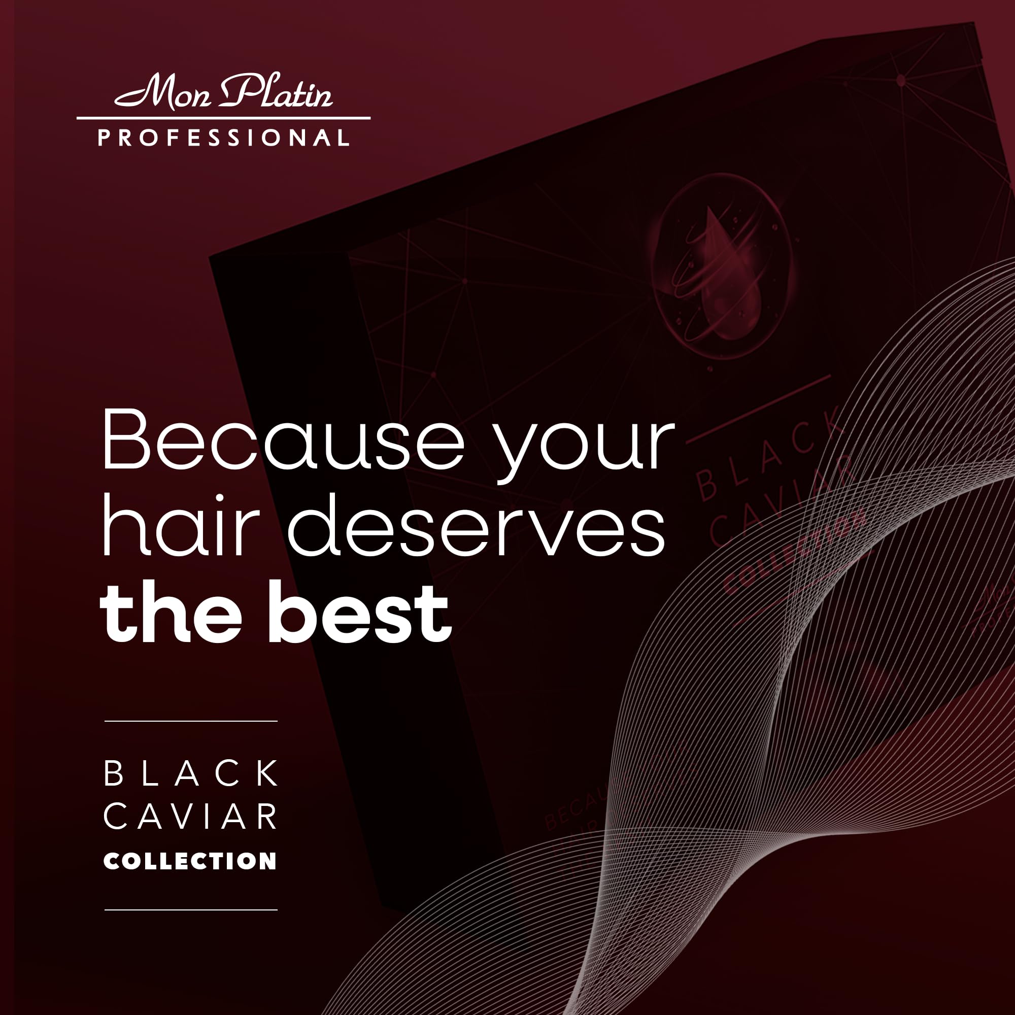 Mon Platin Total Repair Hair Mask, Shampoo & Serum Set - Salt-Free Deep Conditioning Treatment with Black Caviar & Royal Jelly for Smooth, Strong, Shiny Straight Hair | Professional Salon-Quality Hair Care for Damaged & Frizzy Hair at Home