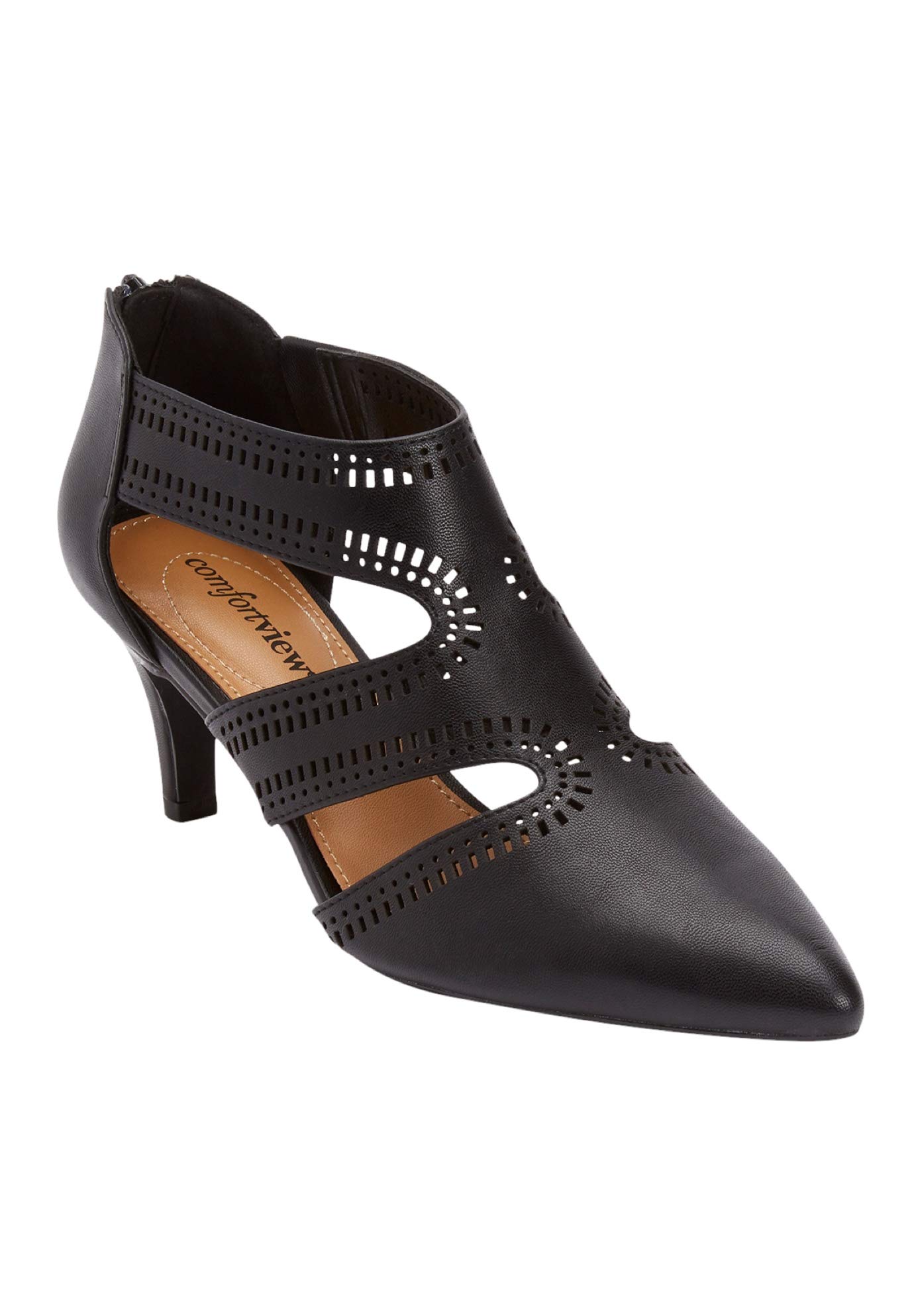 Comfortview Women's Wide Width The Gia Shootie - Comfortable Slip-On Shoes for Work, Travel & Everyday Wear | Breathable & Supportive Footwear for Women with Wide Feet