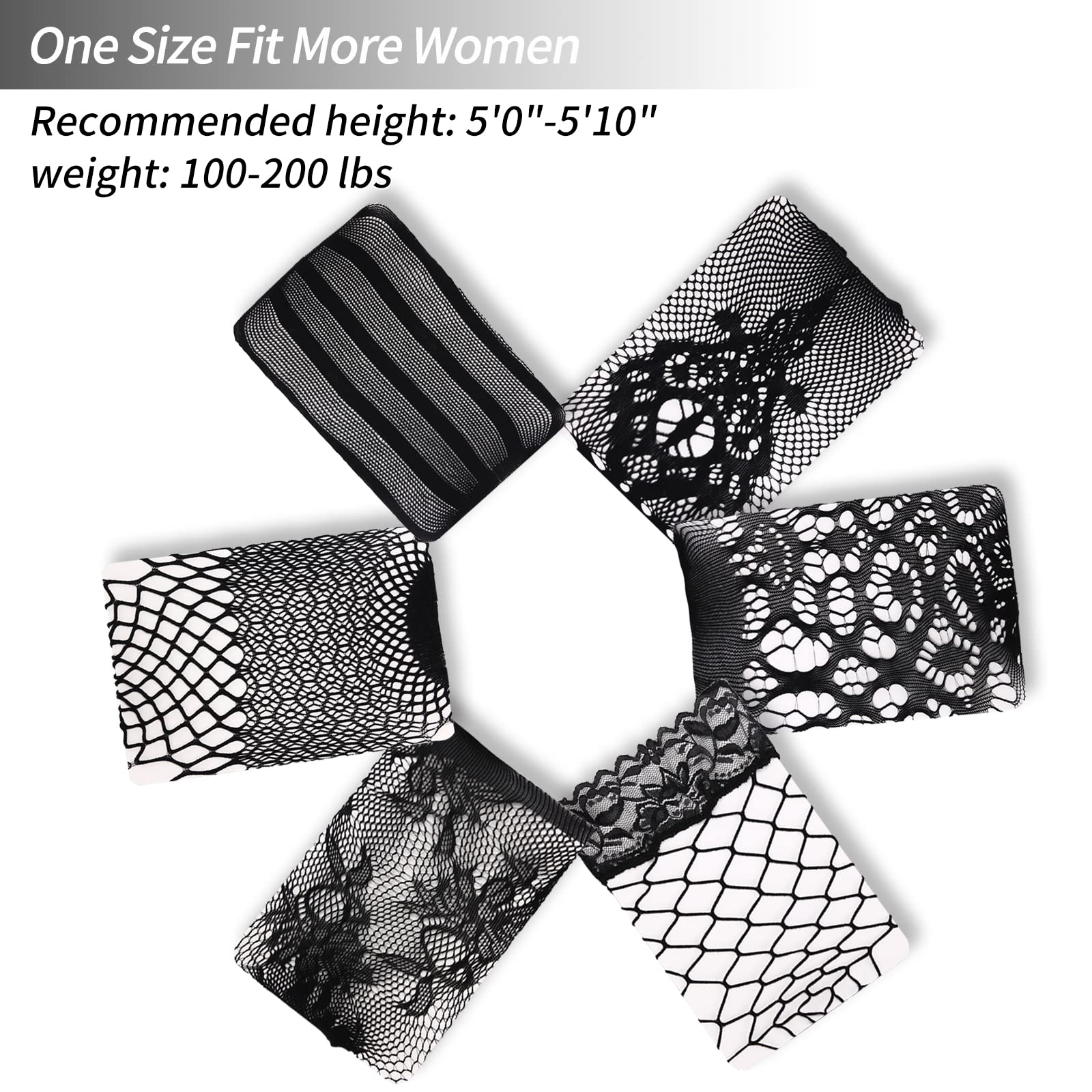 6 Pairs Women's Sexy Fishnet Stockings - High Waist Elastic Tights for Party, Halloween & Cosplay - Comfortable & Stretchy Fashion Hosiery