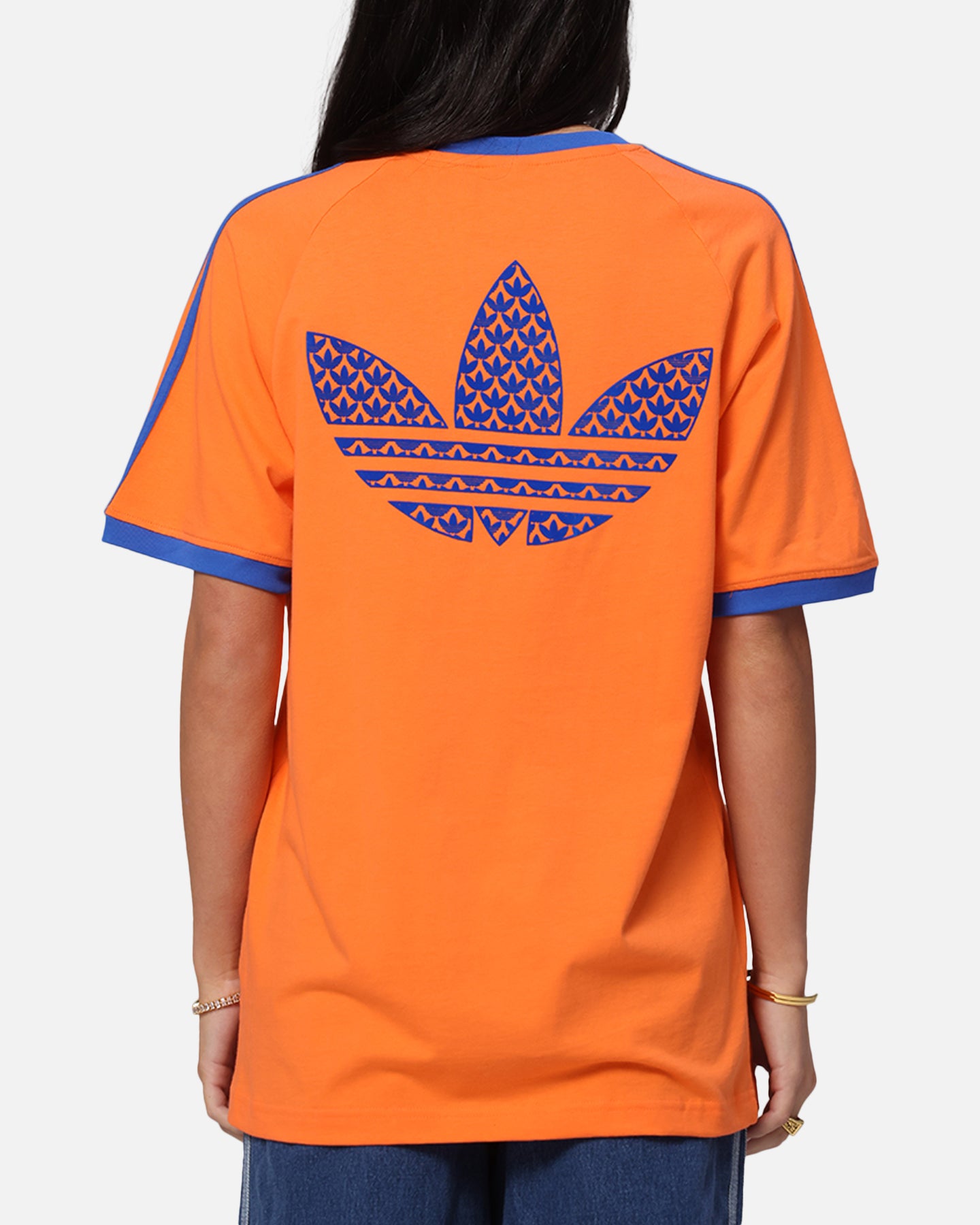 Adidas Monogram Cali T-Shirt for Women - Orange Cotton Casual Tee - Perfect for Gym, Running & Streetwear Fashion