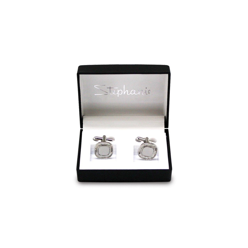 Elegant Silver Tone Cufflinks Set in Gift Box - Perfect for Weddings, Business Meetings & Formal Events