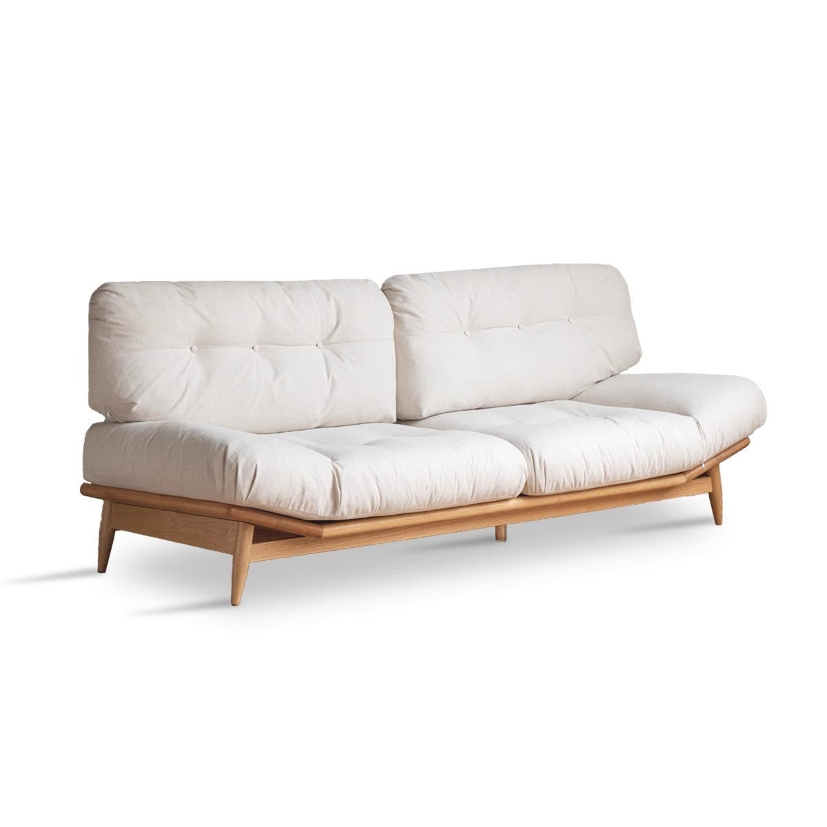 Premium Oak Solid Wood Velvet Upholstered Sofa - Modern Luxury Living Room Furniture for Home & Office Comfort