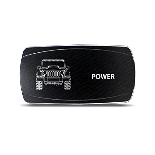 CH4X4 Rocker Switch for Jeep Wrangler JK - Power Symbol Horizontal Mount - Perfect for Off-Roading & Custom Car Modifications
