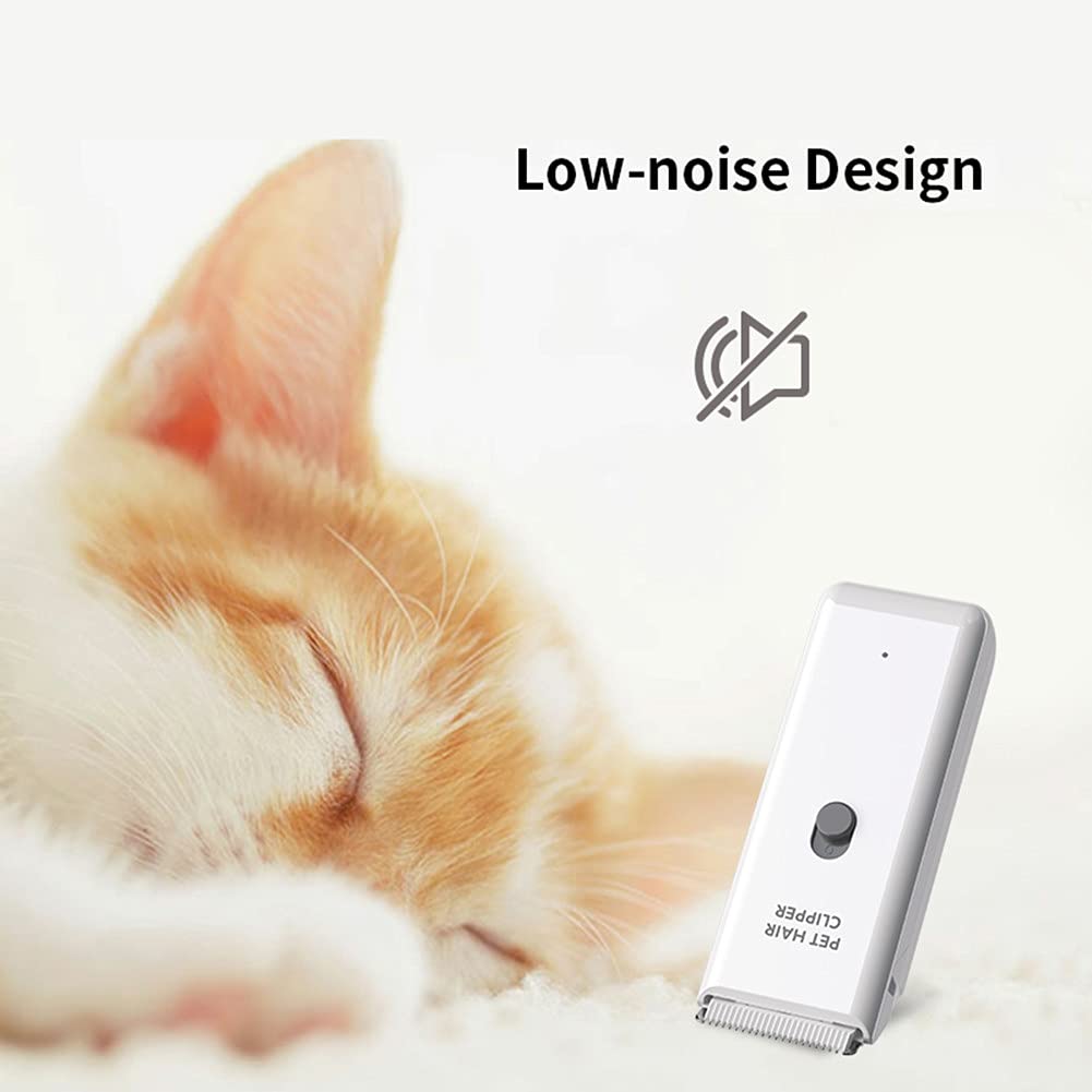 Quiet USB Rechargeable Cordless Dog & Cat Grooming Kit - Professional Pet Hair Clippers with Washable Blades | Perfect for Home Grooming, Trimming, and Shaving Dogs & Cats (White)