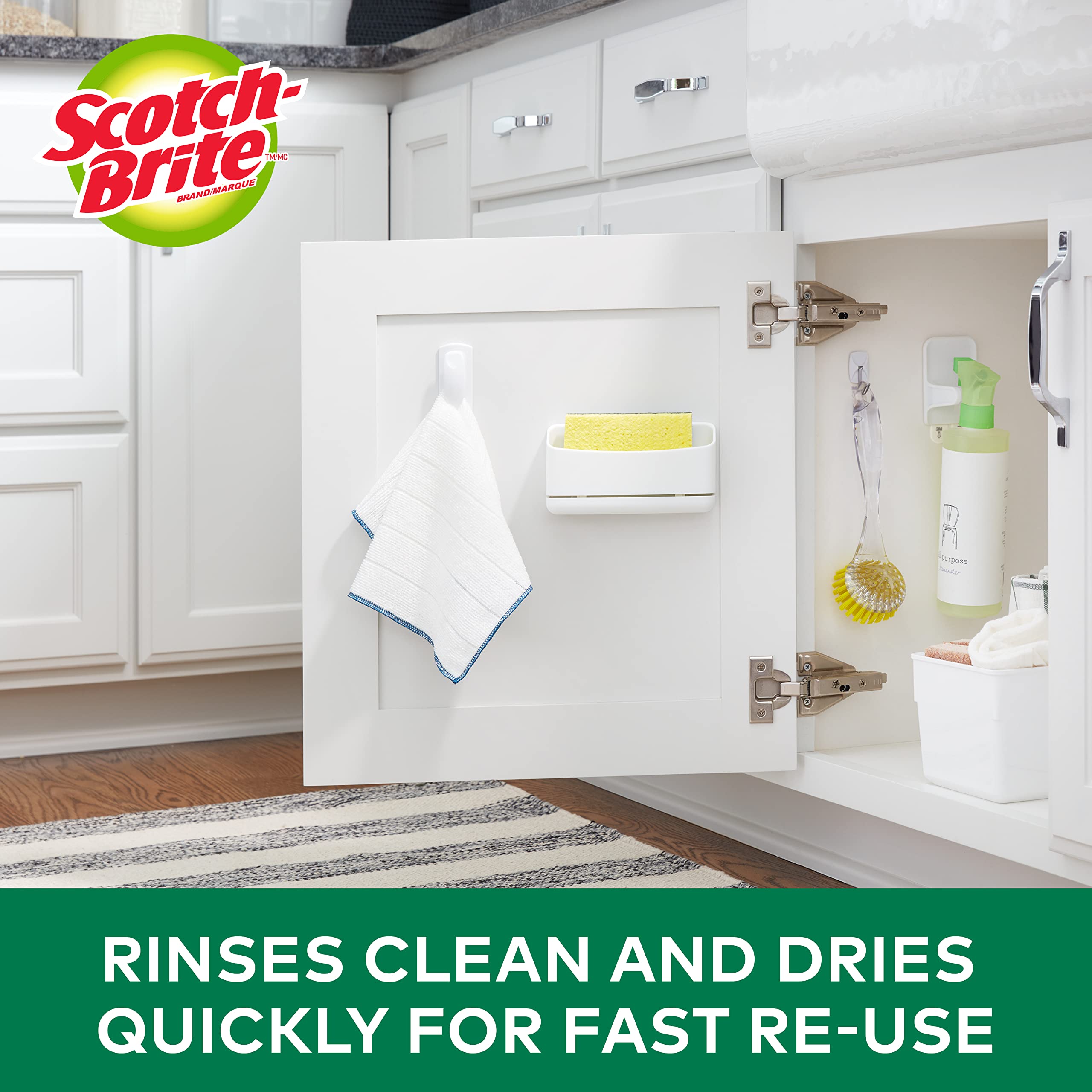 Scotch-Brite Premium Microfiber Kitchen Cleaning Cloths - Super Absorbent & Lint-Free Dish Towels (2-Pack) - Perfect for Dishes, Countertops & Stainless Steel Appliances