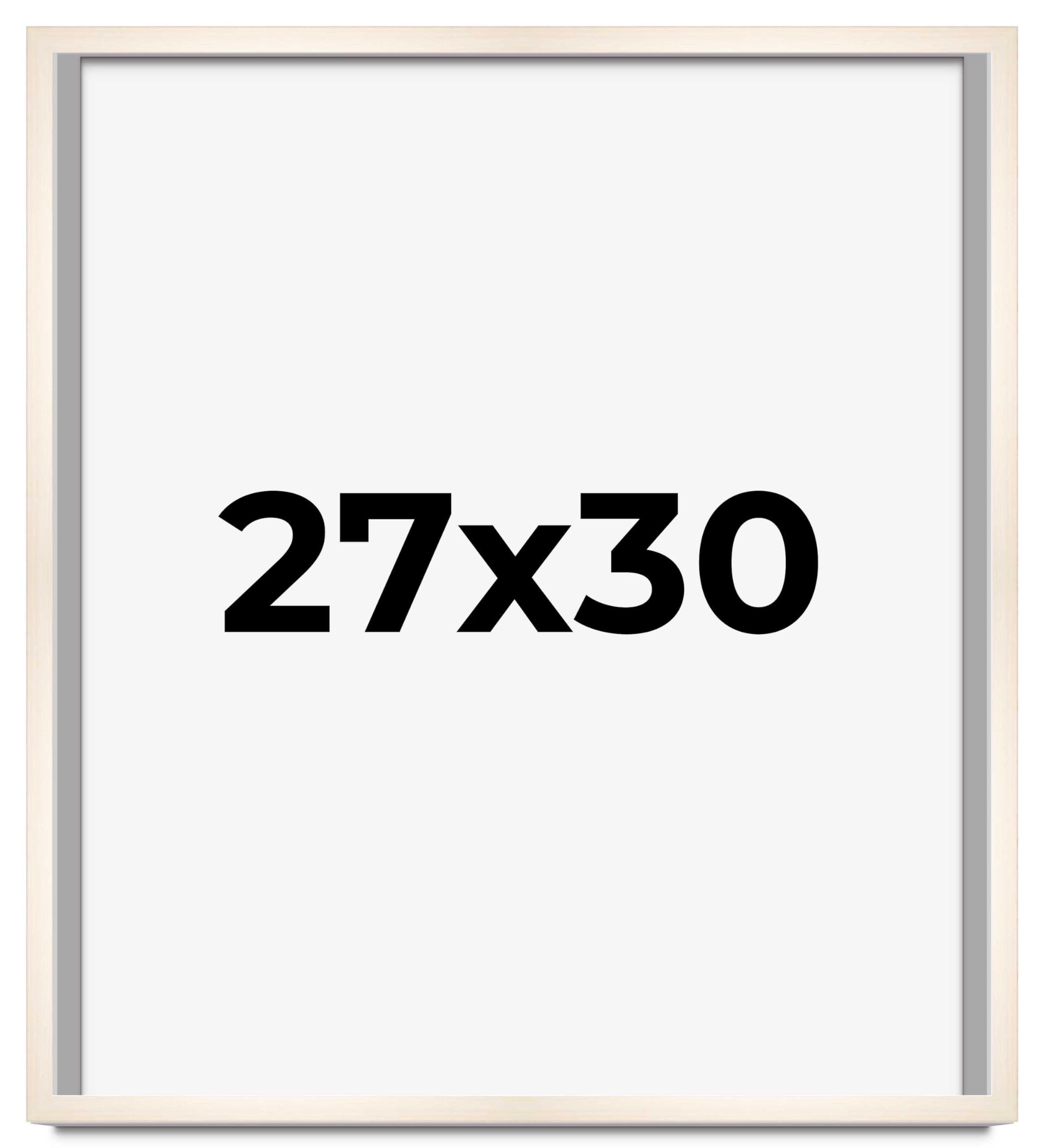 CountryArtHouse 27x30 Inch Whitewashed Solid Wood Picture Frame - 0.8125
