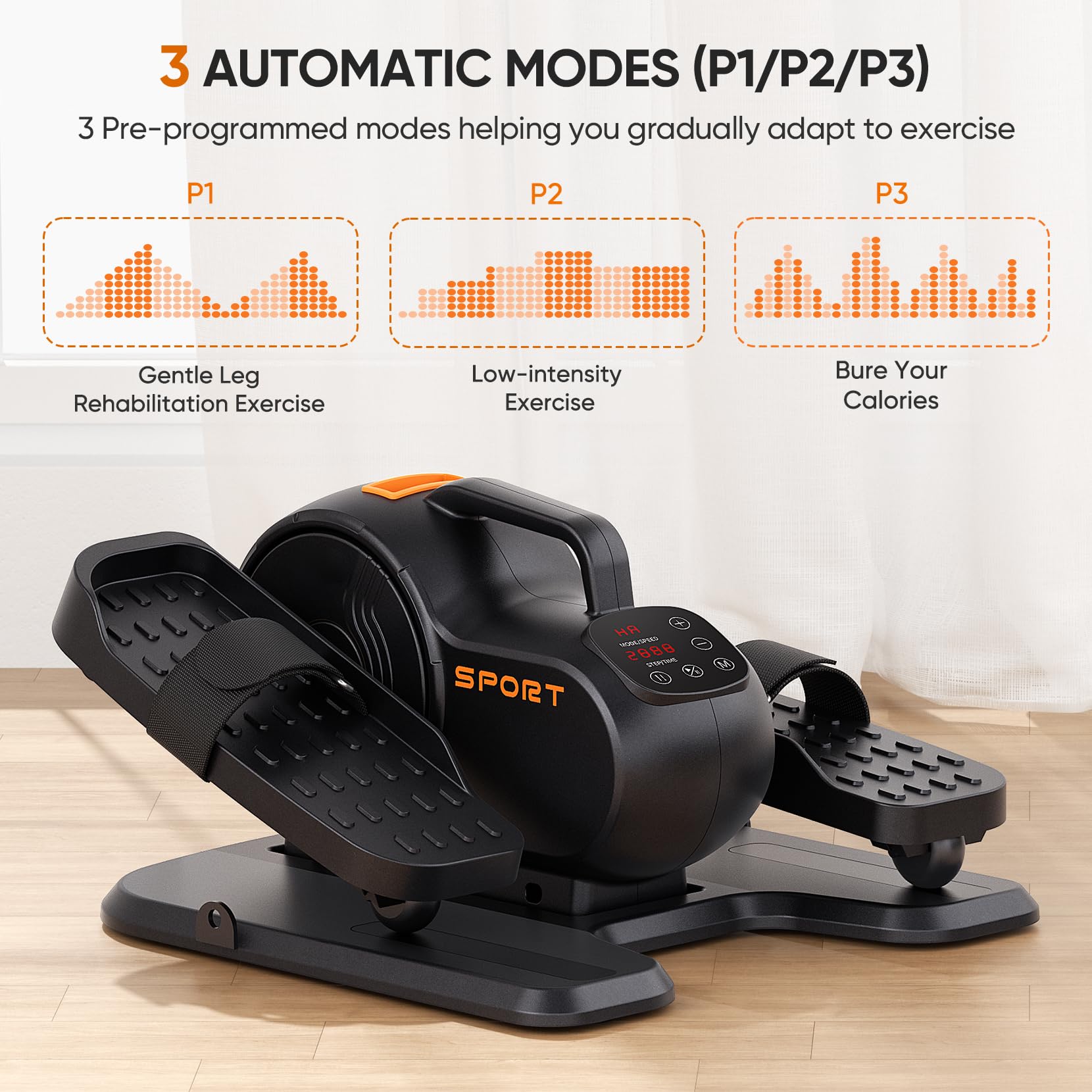 Dripex Under Desk Elliptical Machine - Electric Leg Exerciser with 10 Speed & Resistance Levels, Remote Control - Compact Seated Pedal Exercise Equipment for Home & Office Workouts - Perfect for Seniors, Office Workers & Home Fitness Enthusiasts