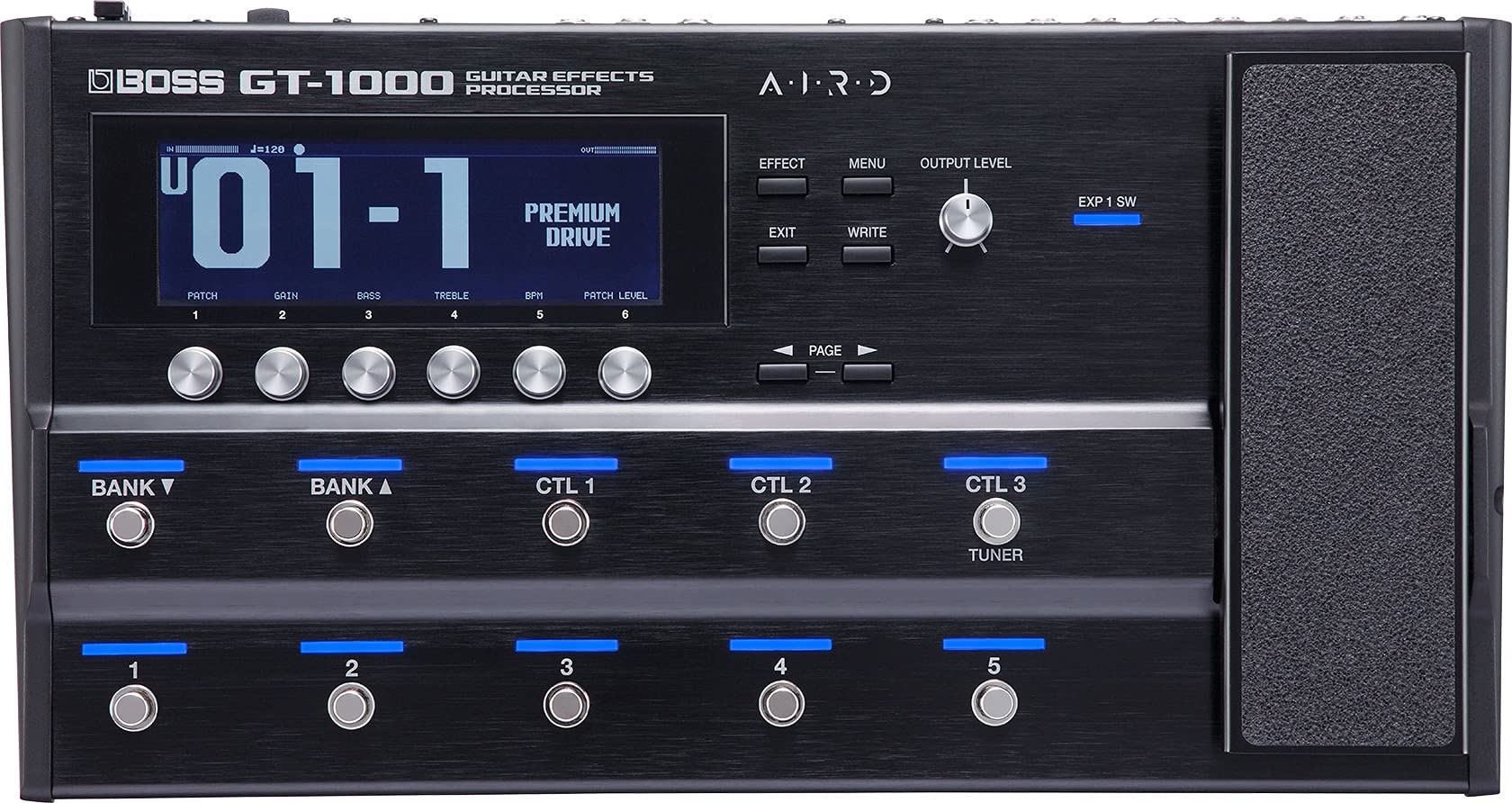 Boss GT-1000 Guitar Multi-Effects Processor Pedal Bundle - Includes 10ft Instrument Cable, 6in Patch Cable & Guitar Picks - Perfect for Live Performances, Studio Recording & Guitar Practice