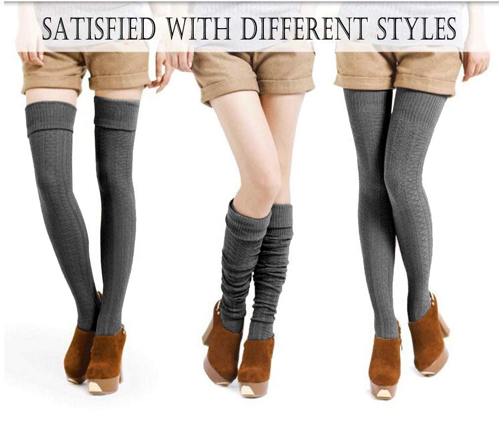 **Plus Size Thigh High Socks for Women - Cotton Over the Knee Stockings & Leg Warmers - Perfect for Winter, Cosplay, and Casual Outfits**