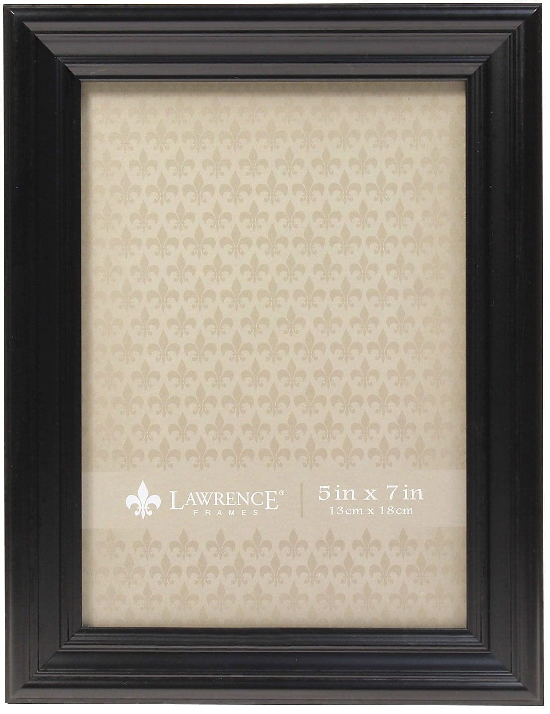 Lawrence Frames 535457 5x7 Classic Detailed Black Picture Frame - Perfect for Wall Decor, Tabletop Display, and Photo Gifts - Elegant Home & Office Decoration