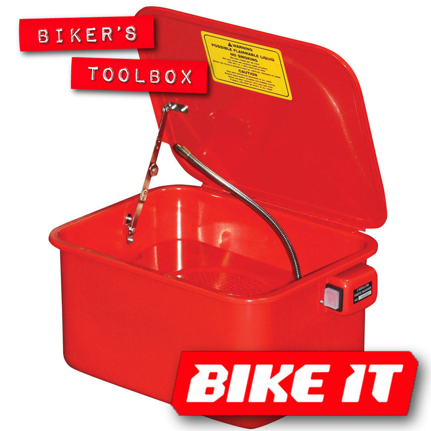 Bike It Benchtop Parts Washer - Heavy Duty Bike & Motorcycle Cleaning Tool for Home Garage & Workshop Maintenance