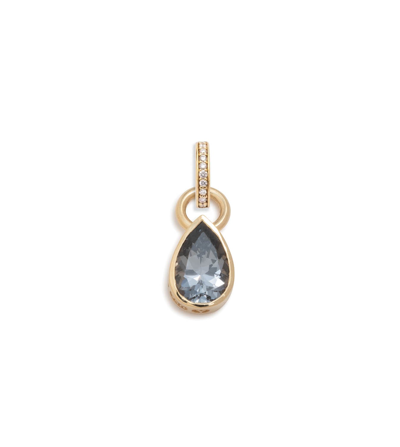 2.5ct Grey Spinel Pear-Shaped Pendant Necklace with Annex Link - Forever Love Jewelry for Anniversary, Valentine's Day & Romantic Gifts