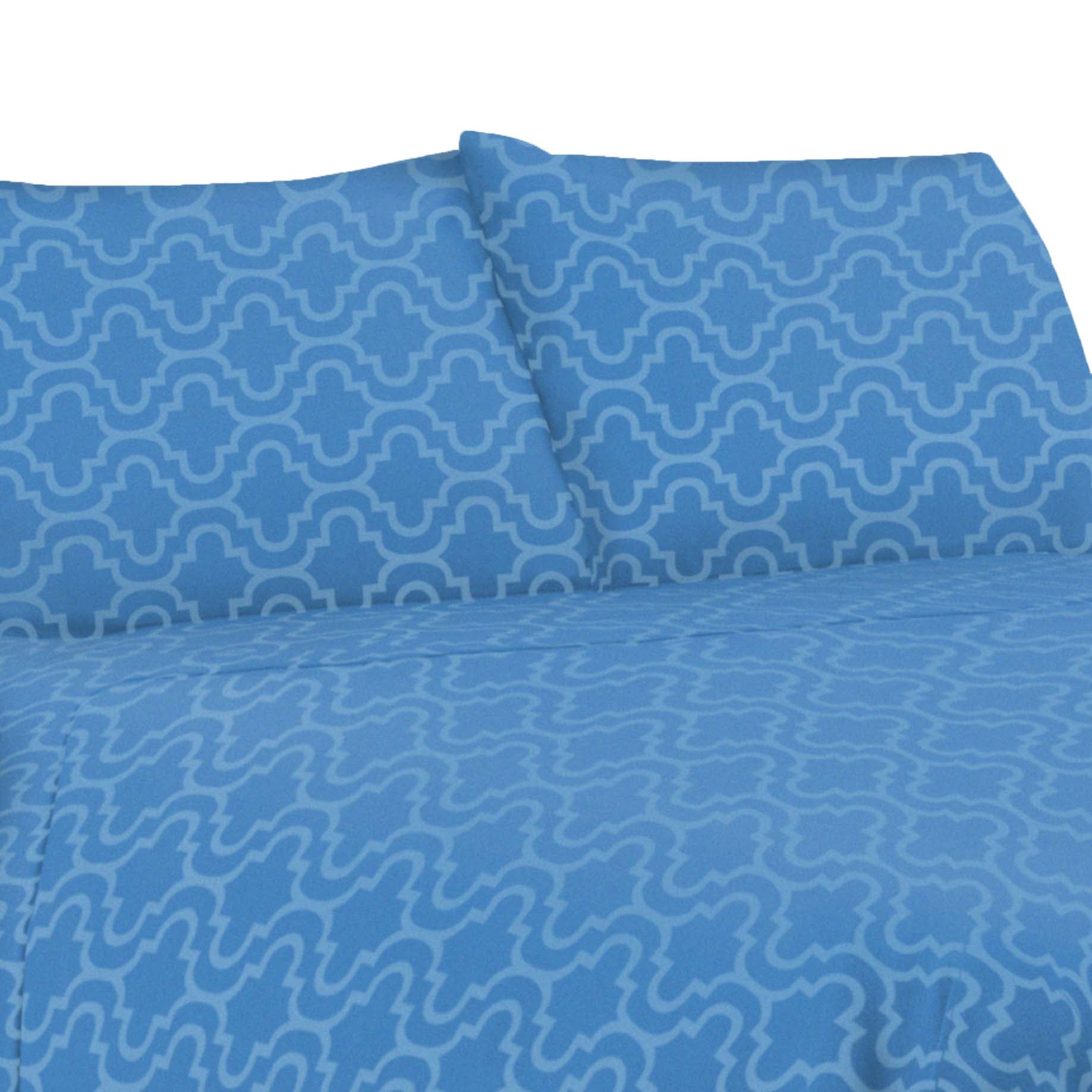 Premium Cotton Flannel Trellis Pattern Deep Pocket Sheet Set - Soft & Cozy Bedding for Winter - Perfect for Cold Nights, Guest Rooms & Cozy Bedroom Retreats