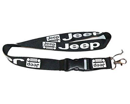 Jeep Lanyard for Keys & ID Badges - Black with White Logo or Green Logo - Perfect for Work, School & Outdoor Adventures