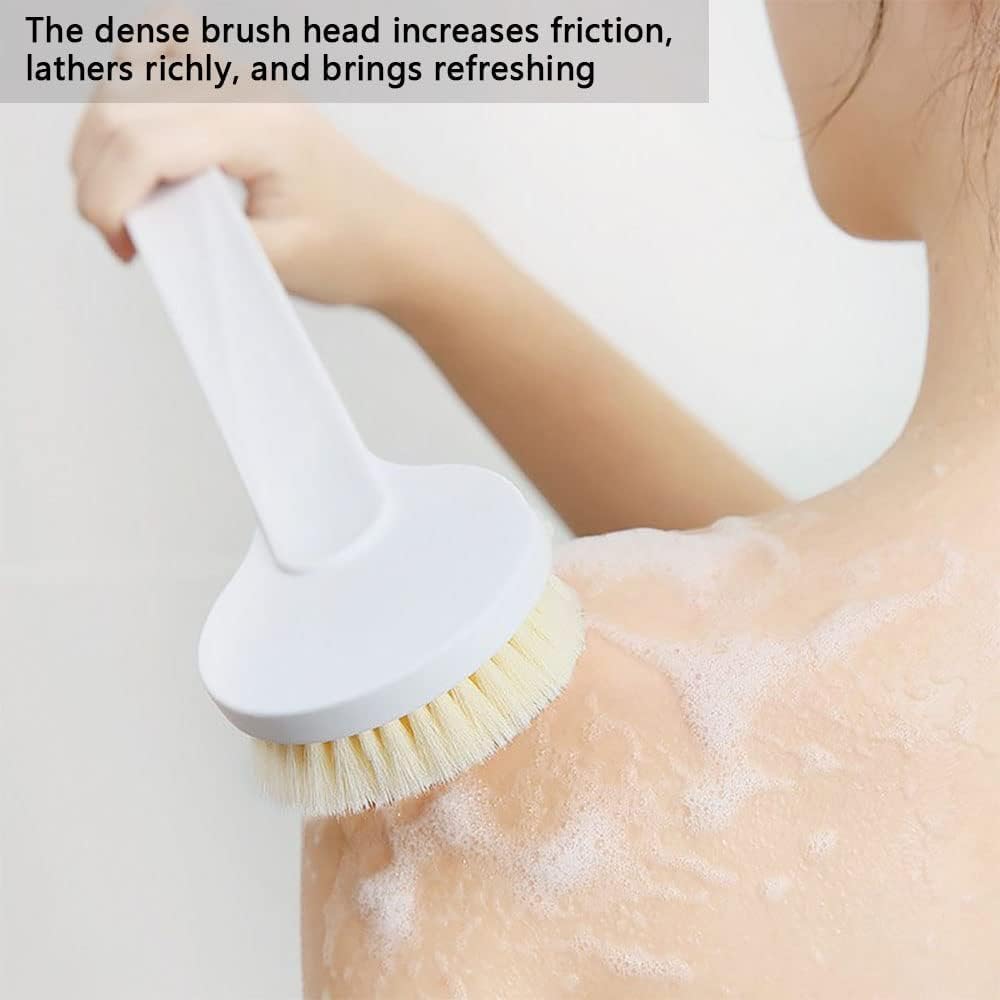 ZYLLENZA Long Handle Bath Brush for Women & Men - Exfoliating Body Scrubber with Soft Bristles, Shower Brush for Deep Cleansing & Dead Skin Removal | Perfect for Back Scrubbing, Spa Days & Relaxing Bath Time