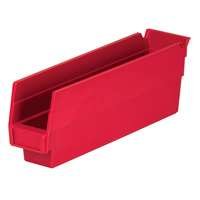 Red Plastic Shelf Bins - 11 5/8