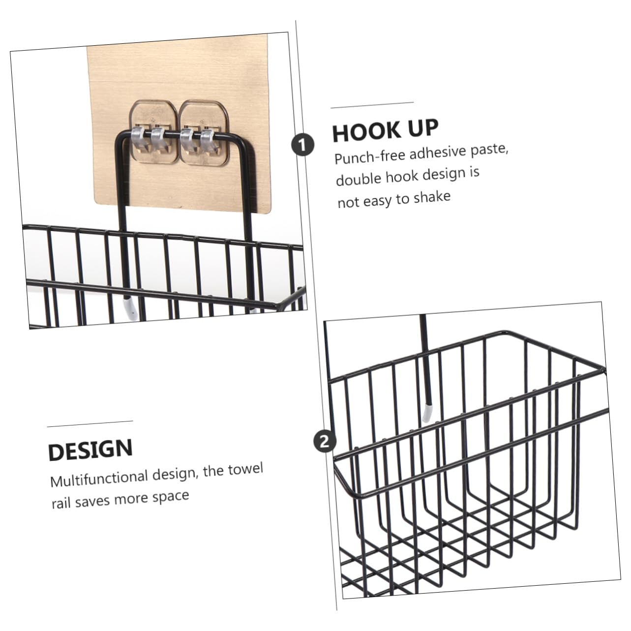 DOITOOL Wall-Mounted Sponge Holder - Kitchen Sponge Rack & Drain Basket for Sink - Organize Sponges, Brushes, and Cleaning Tools - Perfect for Kitchen, Bathroom, and Laundry Room Storage (Stainless Steel)