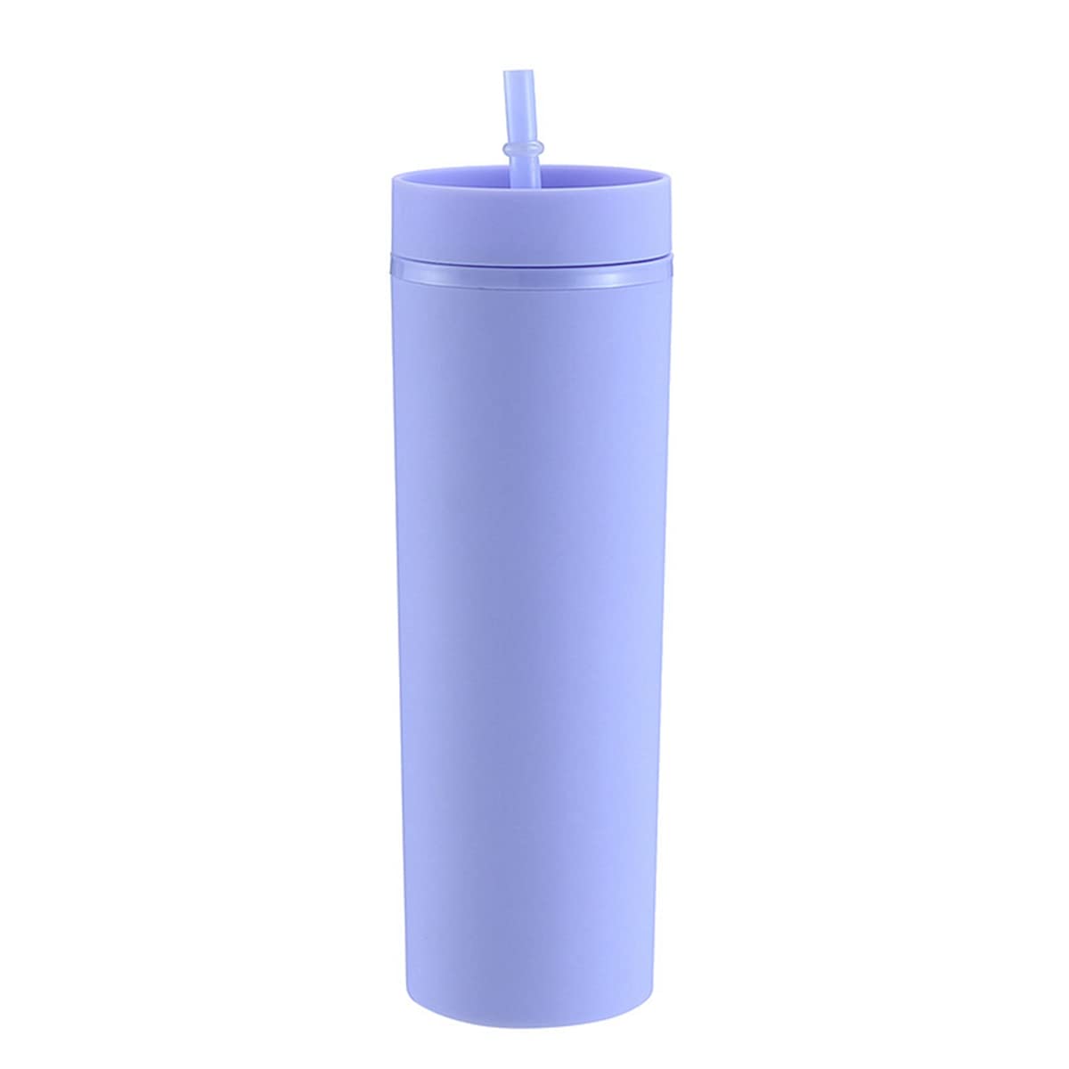 16oz Matte Pastel Acrylic Tumbler with Lid & Straw - Reusable Insulated Skinny Cup for Iced Coffee, Smoothies & Cold Drinks - BPA-Free, Dishwasher Safe - Perfect for Home, Office & Travel
