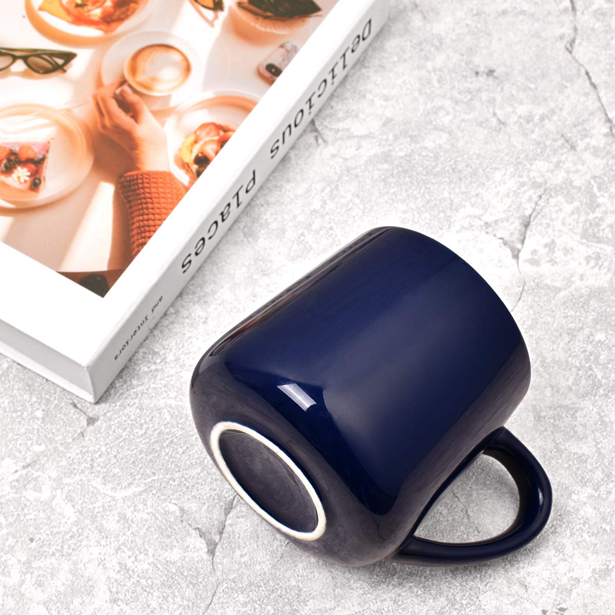 Bosmarlin 18 oz Large Glossy Ceramic Coffee Mug & Tea Cup - Dishwasher & Microwave Safe - Royal Blue - Perfect for Office, Home, or Gift Giving - Enjoy Your Morning Coffee, Afternoon Tea, or Hot Chocolate in Style