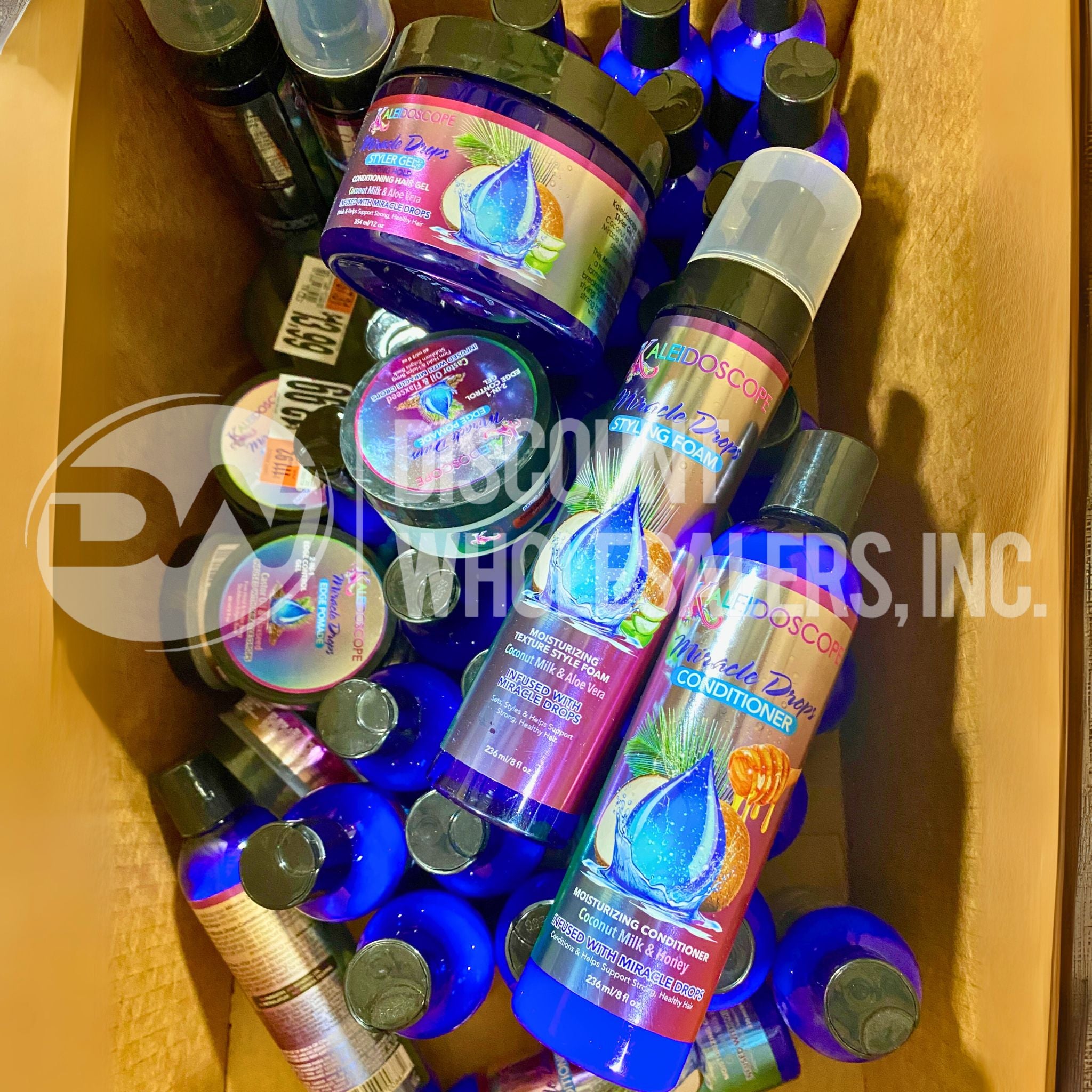 50 Pcs Kaleidoscope Assorted Hair Care Set - Shampoo, Conditioner & Edge Pomade for Men & Women | Perfect for Salon, Home Use & Travel