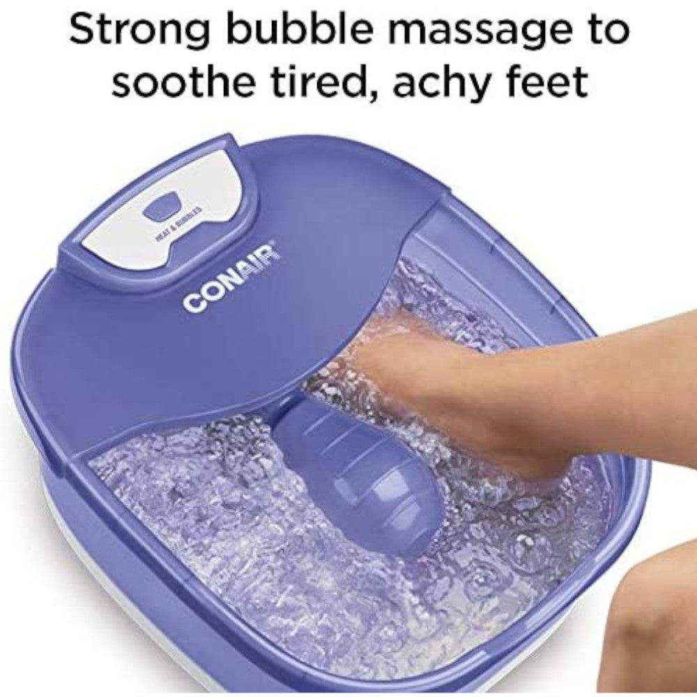 CONAIR FB90C Heat Sense Foot Spa with Heated Bubble Massage - Electric Pedicure Basin for Relaxation & Foot Care at Home