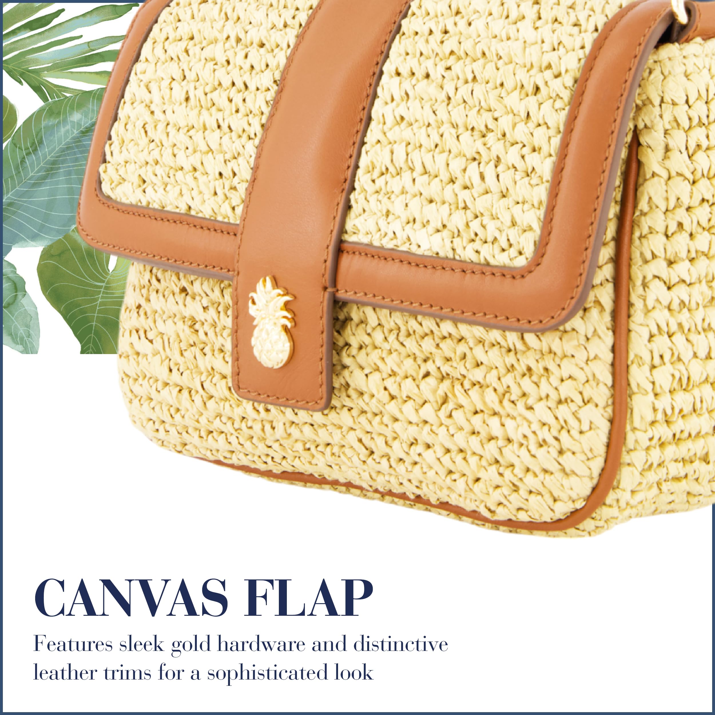 Tommy Bahama Women's Crossbody Bag - Small Flap Shoulder Handbag with Adjustable Strap & Leather Trim - Perfect for Travel, Shopping & Everyday Use