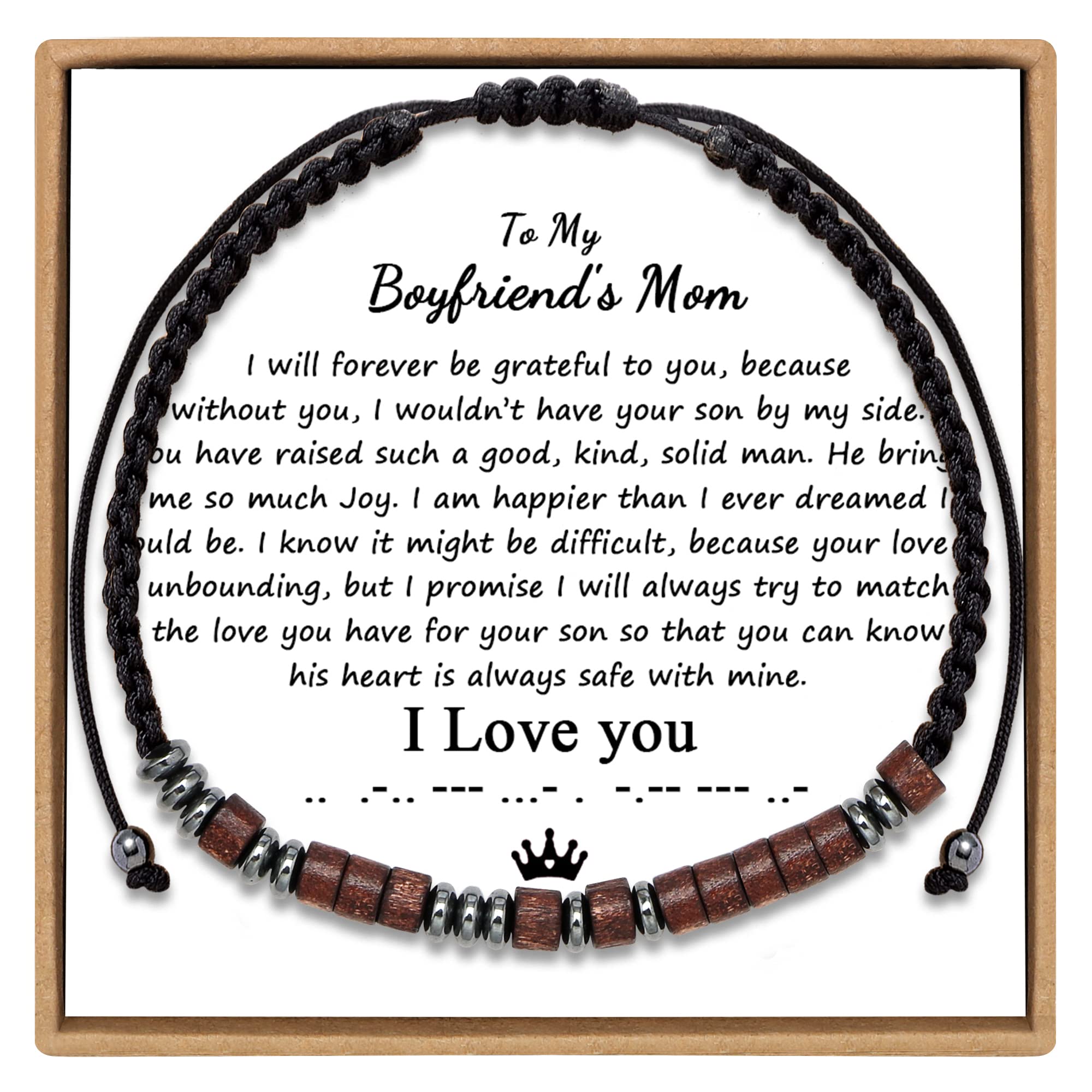 Morse Code Bracelet for Women & Men - Wooden Wrap Strand Bracelet - Anniversary, Birthday Gifts for Best Friend, Mom, Daughter, Boyfriend, Girlfriend, Husband - Perfect for Everyday Wear, Special Occasions & Meaningful Gifting