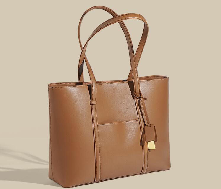 Stylish Women's Genuine Leather Shoulder Tote Handbag - Perfect for Work, Travel & Everyday Use