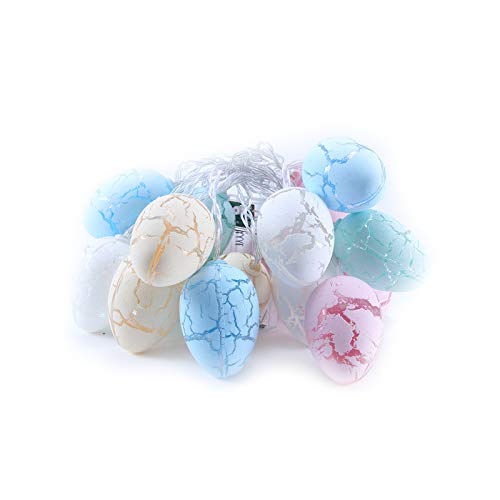 10 LED Pastel Easter Egg String Lights - Battery Operated Fairy Lights for Easter, Spring Theme Party, Bedroom, Holiday Decor - Indoor Home Decoration for Festive Atmosphere
