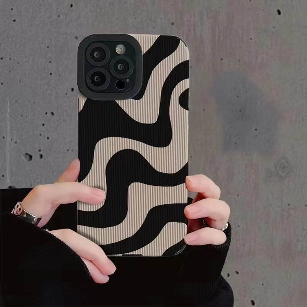 Ownest Fashion Zebra Stripes Soft Silicone Case for iPhone 15 Plus - Cute Protective Phone Cover for Women & Girls | Perfect for Everyday Use, Work & Travel