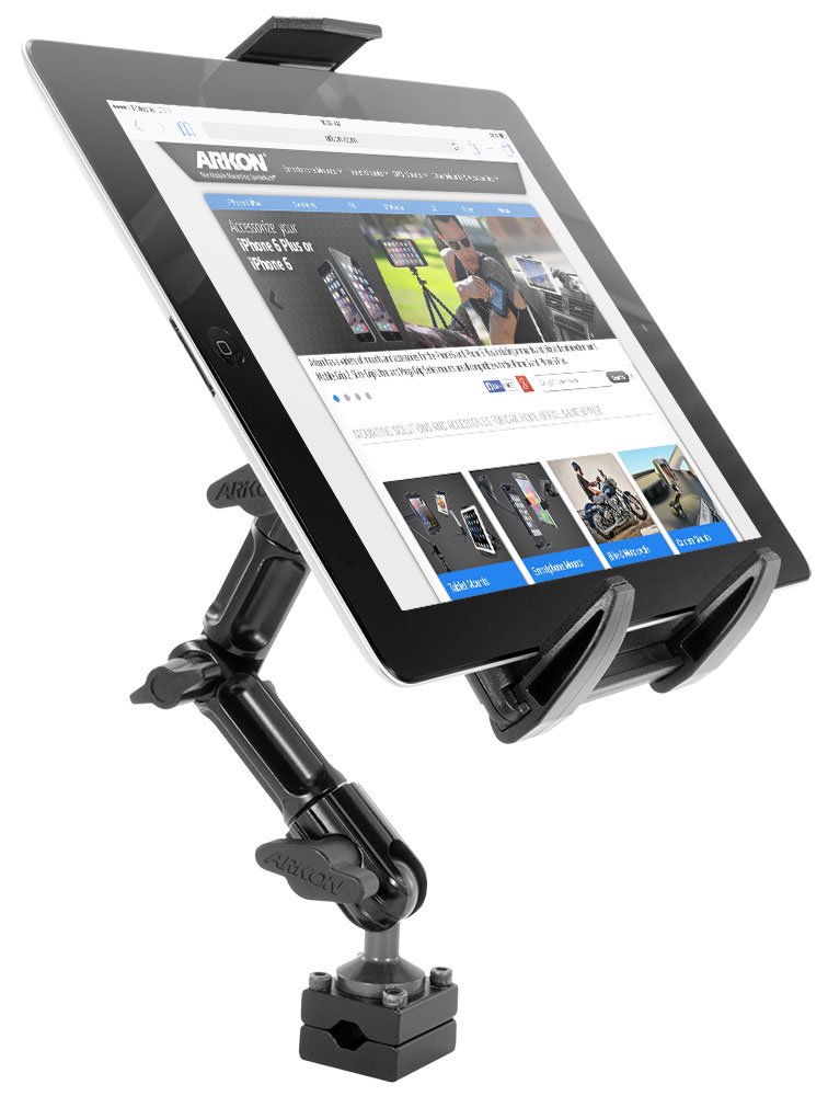 Arkon Heavy Duty Tablet Car Headrest Mount - Adjustable Multi-Angle Arm for iPad Pro, iPad Air, iPad 4/3/2 (Black) | Perfect for Road Trips, Kids Entertainment & Hands-Free Viewing