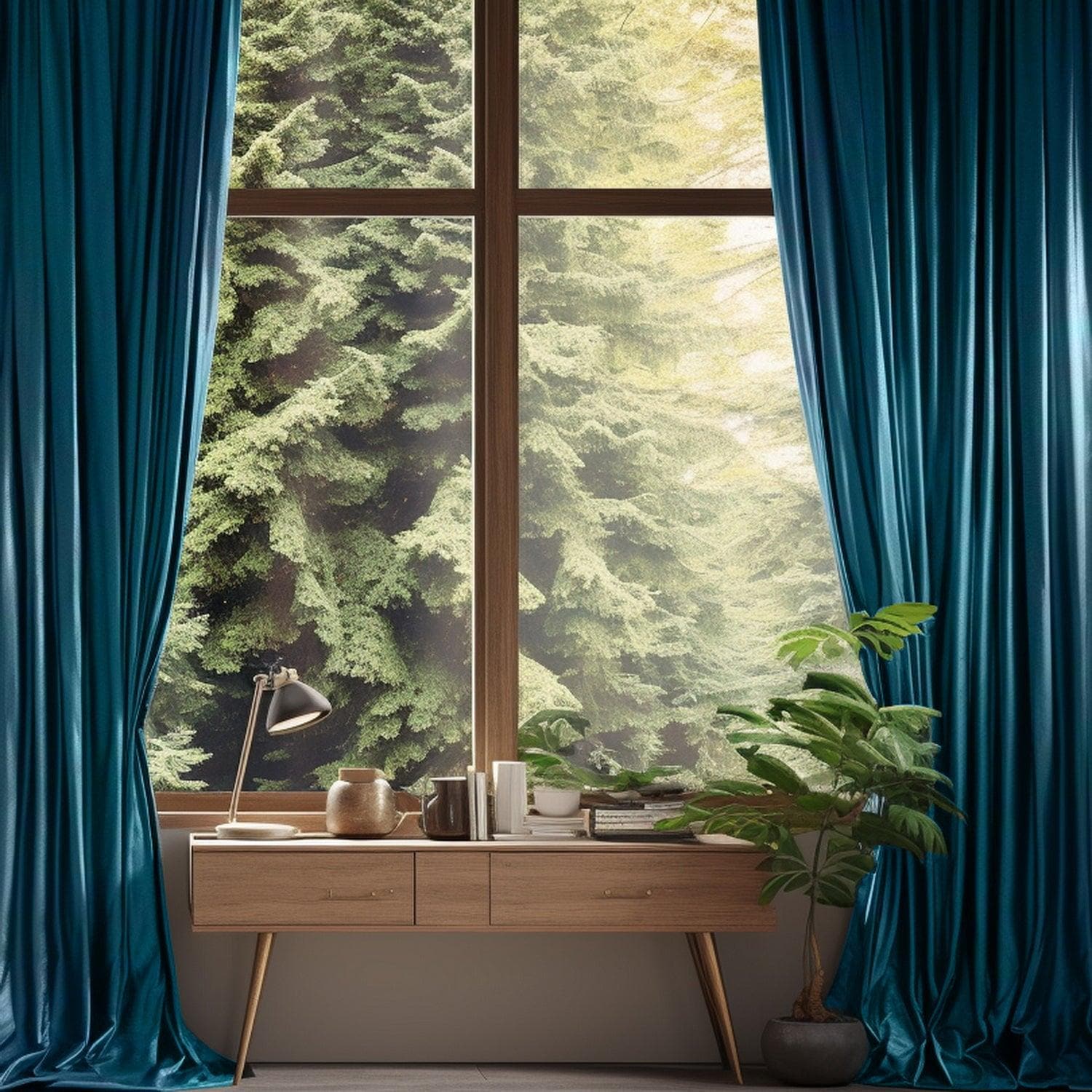 Custom Mediterranean Style Solid Faux Silk Taffeta Curtains - Elegant Window Treatments for Living Room, Bedroom & Dining Room