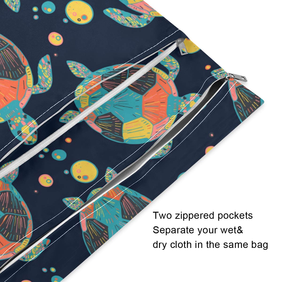 Waterproof Wet Dry Bag for Swimsuits & Cloth Diapers - 2 Pack Reusable Beach & Travel Organizer - Perfect for Pool, Gym, Baby Essentials & Toiletries Storage