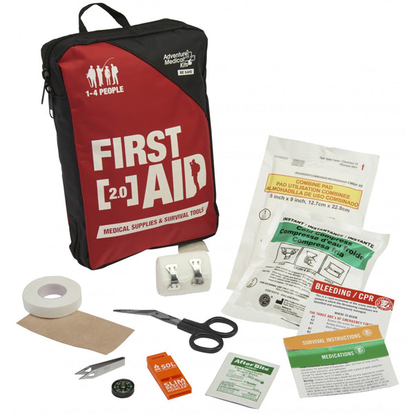 Adventure First Aid Kit 2.0 - Compact & Essential Outdoor Emergency Supplies for Hiking, Camping & Travel | Perfect for Backpacking, Road Trips & Survival Situations