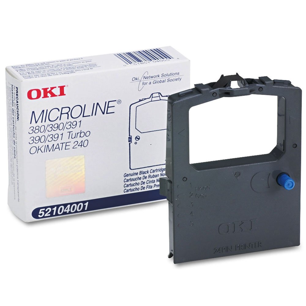 Okidata 52104001 Black Ribbon Cartridge for Oki Printers - High-Quality Replacement for Clear, Durable Printing | Perfect for Office Documents, Shipping Labels & Receipts