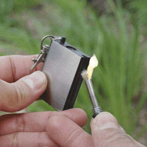 Emergency Fire Starter Kit - Waterproof Flint & Steel Firestarter with Lighter & Matches for Camping, Hiking & Survival Gear