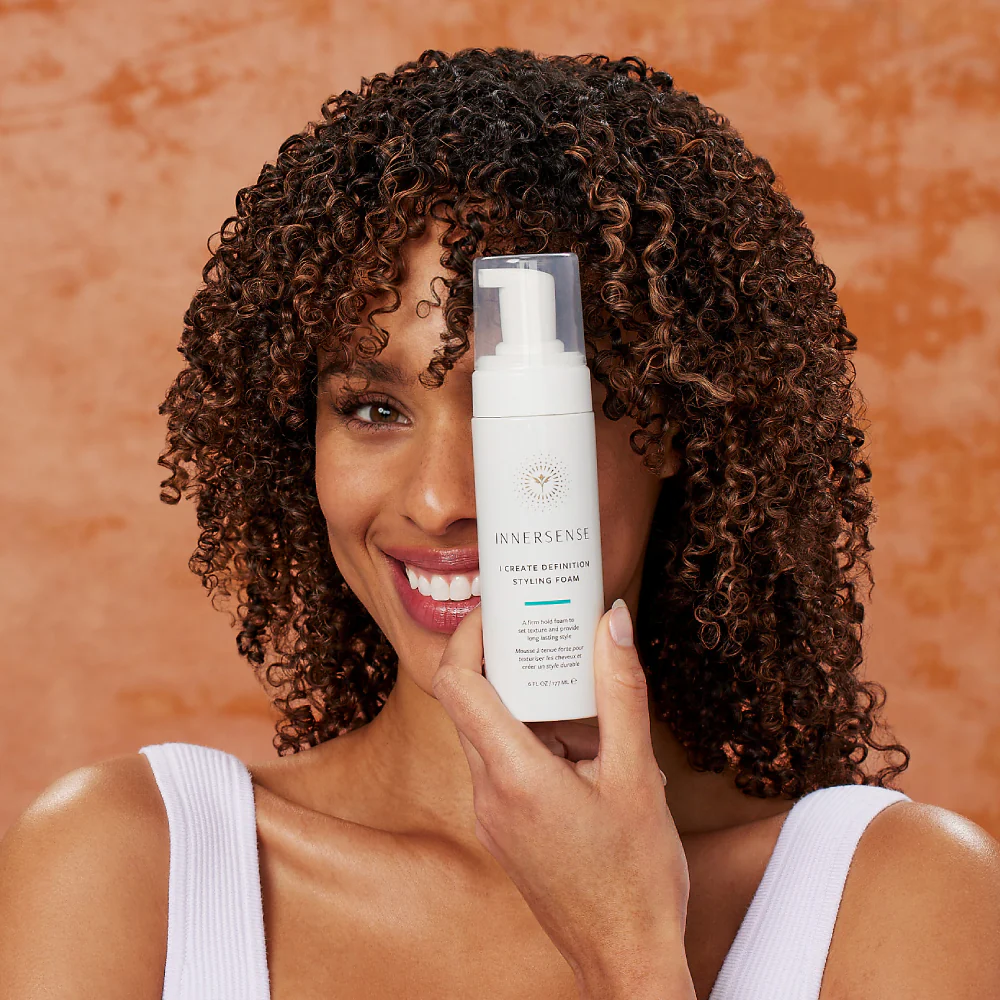 INNERSENSE Organic Beauty I Create Definition Styling Foam for Curly Hair - Lightweight Hold & Frizz Control for Natural Curls & Waves
