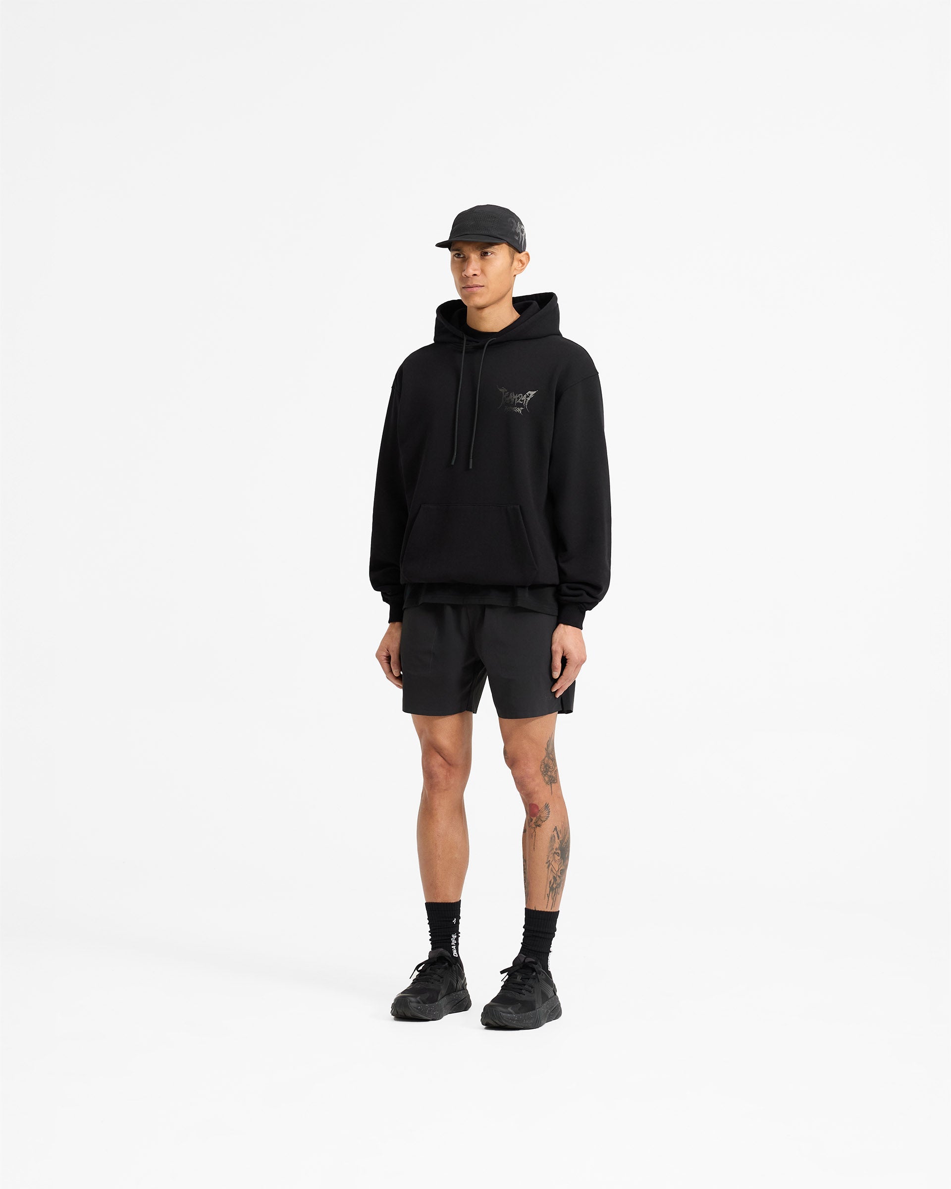 Team 247 X END Oversized Hoodie - Jet Black | Streetwear Fashion for Men & Women | Perfect for Casual Wear, Gym & Outdoor Activities